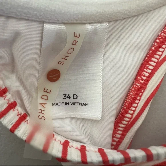 Shade & Shore Striped Red and White Bikini Top - Picture 4 of 4